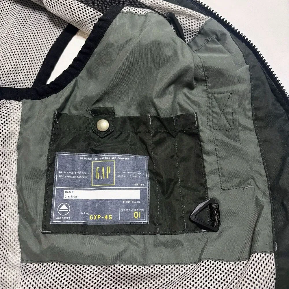 Vintage Y2K Gap GXP-45 Air Service Fisher Tactical Utility Vest Mens Black 2000
